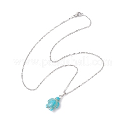 Подвеска в виде морской черепахи из окрашенной синтетической бирюзы&nbsp;NJEW-JN05396