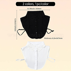 2шт. 2 цвета съемная полиэстеровая рубашка женская с накладным воротником AJEW-CY0001-44