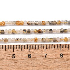 Нити бусин из натурального золота с рутилированным кварцем G-RM241221-K2