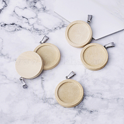 Pendentif cabochon en bois&nbsp;WOOD-TAC0001-A-02
