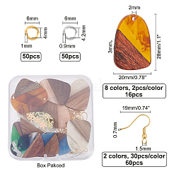Своими руками 8 пара сережек-капель из дерева&nbsp;DIY-FH0002-01