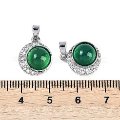 Anhänger aus natürlichem grünem Onyx-Achat (gefärbt und erhitzt)&nbsp;KK-U043-53P-02