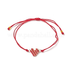 Braccialetti a forma di cuore con semi giapponesi fatti a mano&nbsp;BJEW-MZ00012