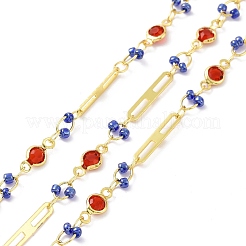 Настоящие овальные и плоские круглозвенные цепи из латуни с покрытием из 18-каратного золота&nbsp;CHC-F844-10D