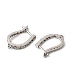 Латунные серьги-кольца из прозрачного кубического циркония&nbsp;KK-A289-05P