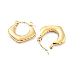 女性用チャンキーな菱形 304 ステンレススチール フープピアス  14KGP本金メッキ  20.5x20.5x3mm&nbsp;EJEW-C067-03G