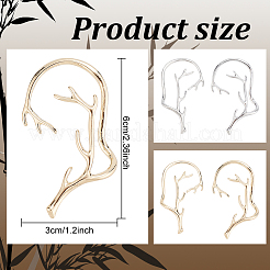 4 шт. 4-х стильные серьги-каффы из сплава рогов оленя EJEW-AN0001-30