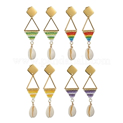 Boucles d'oreilles pendantes en verre tissé pour femmes&nbsp;EJEW-MZ00793