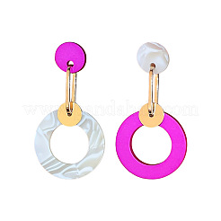 Плоские круглые серьги-гвоздики из сплава с имитацией дерева FS-WGDAF81-01