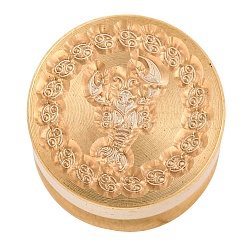 Золотая тональная круглая сургучная печать&nbsp;AJEW-S087-02G-04