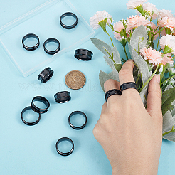 12 шт. 4 размера 201 нержавеющая сталь рифленые кольца для пальцев STAS-UN0002-84