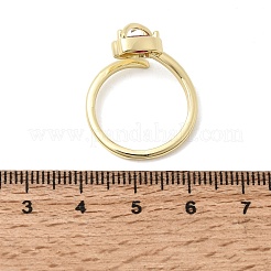 Bagues ouvertes en laiton avec micro pavé de zircones cubiques pour femmes&nbsp;RJEW-L343-01G-04