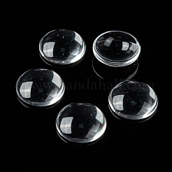 クリアガラスカボション  半円/ドーム  透明  18x5mm&nbsp;X-GGLA-R026-18mm
