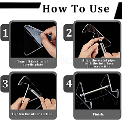 2 шт. 2 стильных акриловых подставки для клавиатуры с платиновым покрытием железных опор ODIS-CP0001-13
