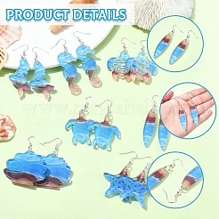 7 пара акриловых висячих серег 1 стилей&nbsp;EJEW-CJ0001-06