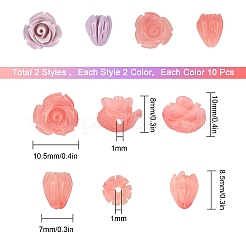 40 pz 4 colori perline di corallo sintetico&nbsp;CORA-SC0001-01
