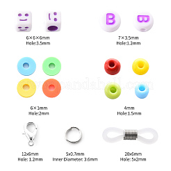 4 цвет стеклянных бусин и бусин из полимерной глины&nbsp;DIY-YW0002-43