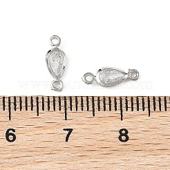 Messing Pavé klar Zirkonia Tropfen Verbinder Charms&nbsp;XGRQ2O189-449P