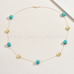 Длинные ожерелья из кубической акриловой и железной плоской круглой цепочки для женщин&nbsp;SF2895-1