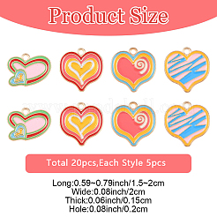 20pcs 4 styles de pendentifs en émail en alliage&nbsp;ENAM-YW0006-82