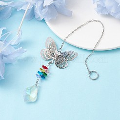 Латунные подвесные украшения в виде бабочек HJEW-JM01759