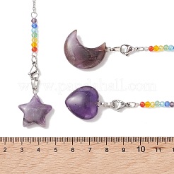 5 Stück natürliches Amethyst-Radiäpendel&nbsp;PALLOY-JF05238
