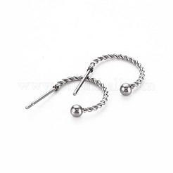 Серьги-гвоздики из нержавеющей стали 304 EJEW-N016-013-NR