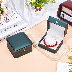 Квадратная коробка для браслета из искусственной кожи LBOX-WH0002-07B