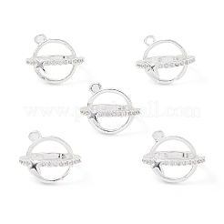 Подвески в клетку из бисера из прозрачного кубического циркония с покрытием из латуни KK-G464-10S