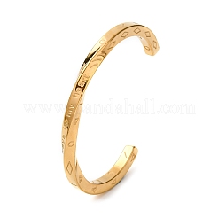 Браслеты-манжеты из нержавеющей стали 304 для женщин BJEW-D361-01G