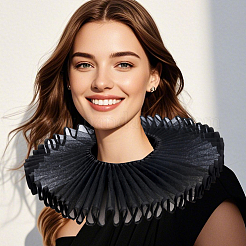 Съемный женский фальшивый воротник из марли&nbsp;AJEW-WH20042-91G