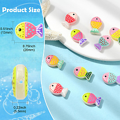 10шт. 5-х цветные стеклянные бусины&nbsp;LAMP-CJ0002-85