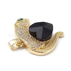 Pendenti in vero ottone placcato in oro 18k placcato in cremagliera con micro pavé di zirconi cubici trasparenti&nbsp;KK-C015-13G-04