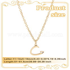 1 шт. ожерелье с подвеской в виде буквы из нержавеющей стали 304&nbsp;NJEW-LP0001-39C-G