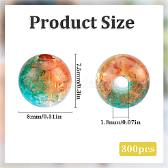 300шт прозрачные акриловые бусины с кракле&nbsp;CACR-SP0001-01A