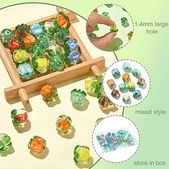 40шт 8 цвета светящиеся бусины лэмпворк ручной работы LAMP-CJ0001-80