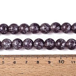Brins de perles de verre transparentes à moitié peintes à la bombe&nbsp;LS-GLAA-Q110-02A-10