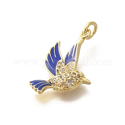 Кулоны с эмалью из латуни с прозрачным кубическим цирконием&nbsp;KK-M297-03G