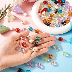 88шт 11 цвета прозрачные акриловые бусины MACR-TA0002-27