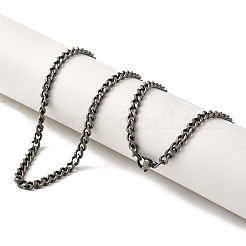 Ретро 304 нержавеющая сталь кубинские звенья цепи ожерелья&nbsp;NJEW-L173-027AS-01