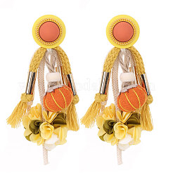 Серьги-гвоздики в форме тыквы из полиэстера FS-WGE352E-01