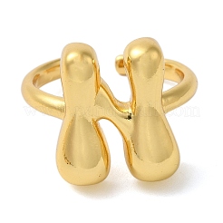 Латунное открытое кольцо-манжета для женщин с инициалами RJEW-N046-02N-G