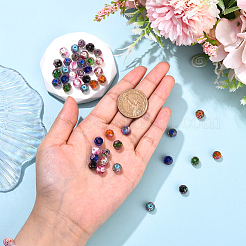 45шт 9 цвета ручной работы золотой песок бусины лэмпворк&nbsp;LAMP-YW0001-80