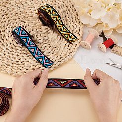 9 ярд 3-х цветной плоской эластичной полиэстеровой ленты в этническом стиле&nbsp;OCOR-BC0006-38