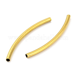 304ステンレスチューブビーズ  カーブチューブ  ゴールドカラー  35x2mm  穴：1mm&nbsp;STAS-B047-27M-G