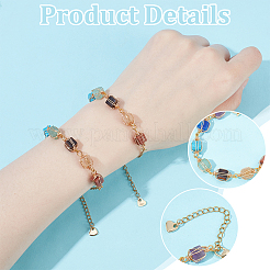 2шт. браслеты из натуральных смешанных драгоценных камней для женщин BJEW-UN00021