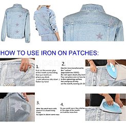グリッターホットフィックスアクリルラインストーン  パッチにアイロン  ドレスシューズ衣服装飾  スター  ミックスカラー  4~8x4~8x0.15~0.25cm  6個/セット&nbsp;PH-RGLA-G013-02
