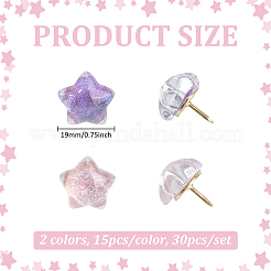 30 шт. 2-х цветные смоляные кнопки-звездочки&nbsp;HJEW-PH02186