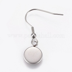 Pendants d'oreilles en acier inoxydable&nbsp;LS-EJEW-WH0001-A05