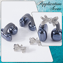 2 Stück Legierung Micro Pave Zirkonia Bowknot Clip&nbsp;AJEW-CP0010-55